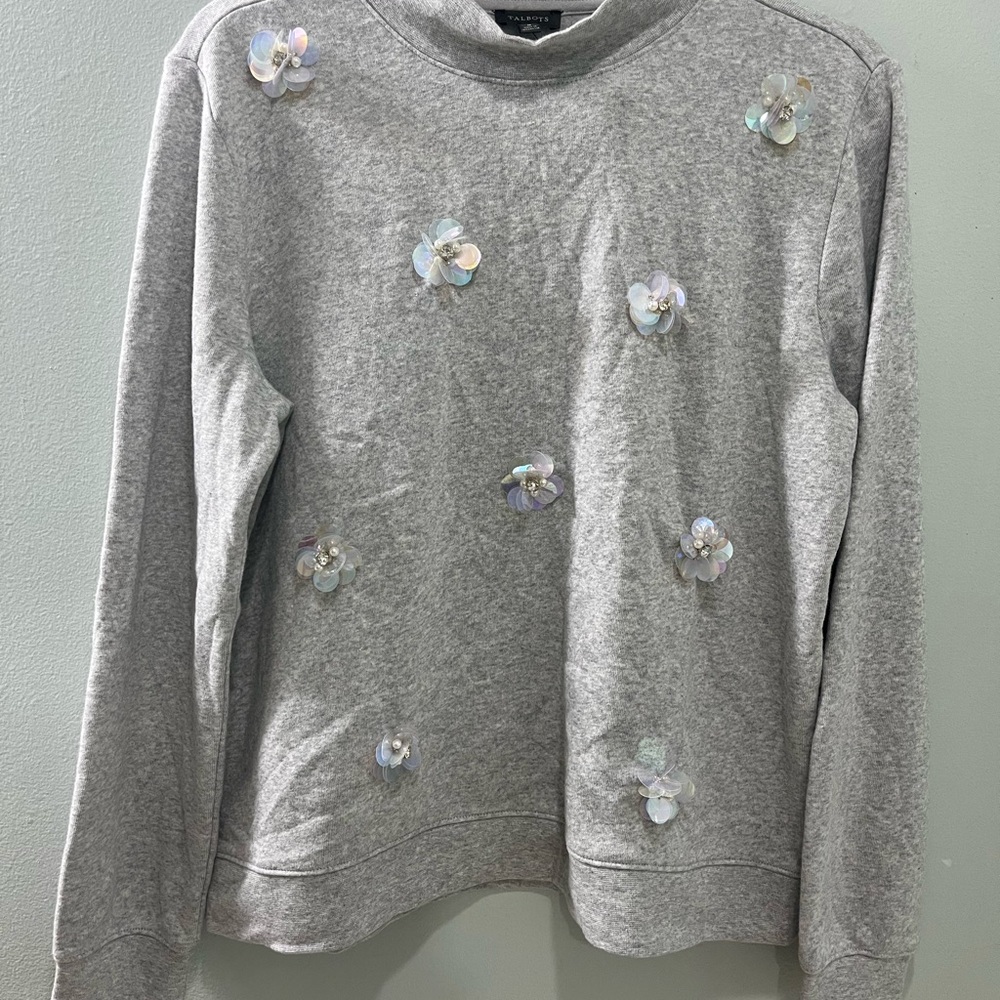 Talbots Heather Gray Casual Top